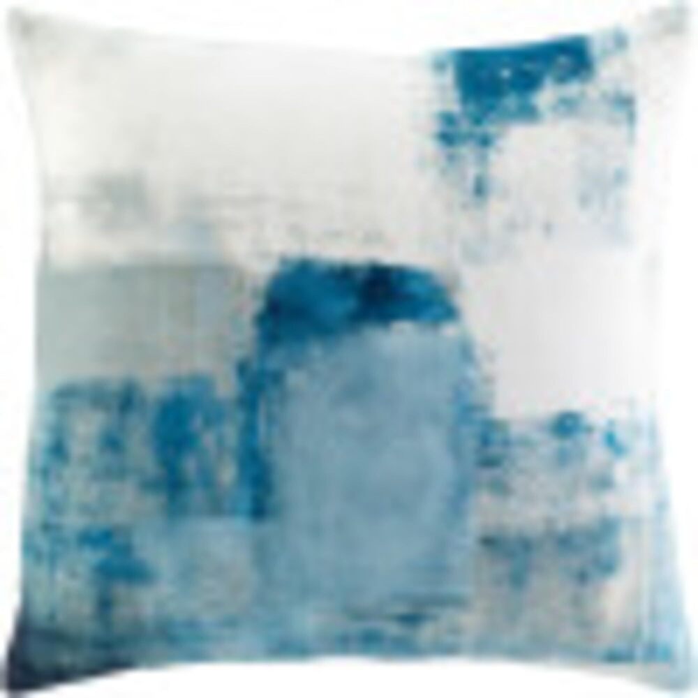 2872 Ascher 18" x 18" Pillow Cover Aqua White Pale Blue Bright Blue